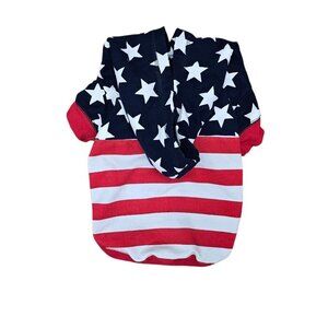 Dog Supply By Old Navy Pet American Flag Red White Blue Hooded Sweatshirt top